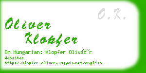oliver klopfer business card